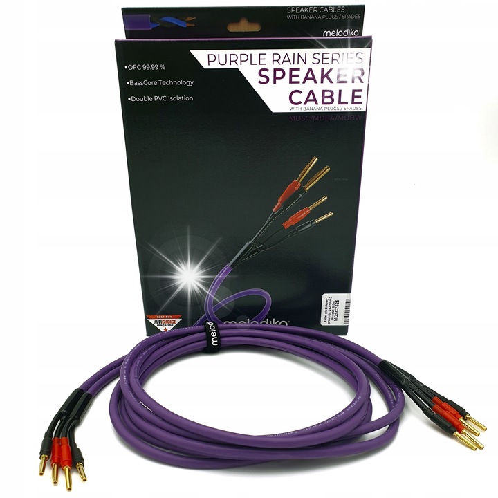 Cabluri audio Melodika MDSC2520, set 2 buc, 2m, 2x2.5mm2, cu conectori banana, tehnologie BassCore