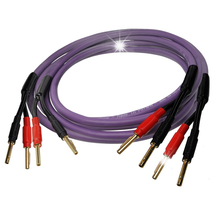 Set cabluri difuzor Melodika MDSC15, 2x1.5mm2, 5m, cu conectori banana, tehnologie BassCore