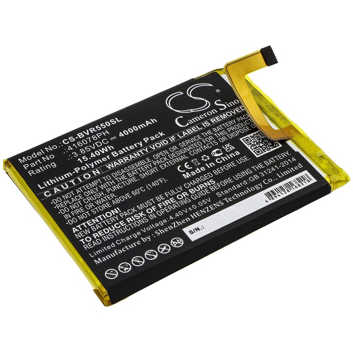 Cameron Sino CS-BVR550SL Li-Polymer mobil akkumulátor 4000mAh, fekete, 83.30x61.10x4.75mm