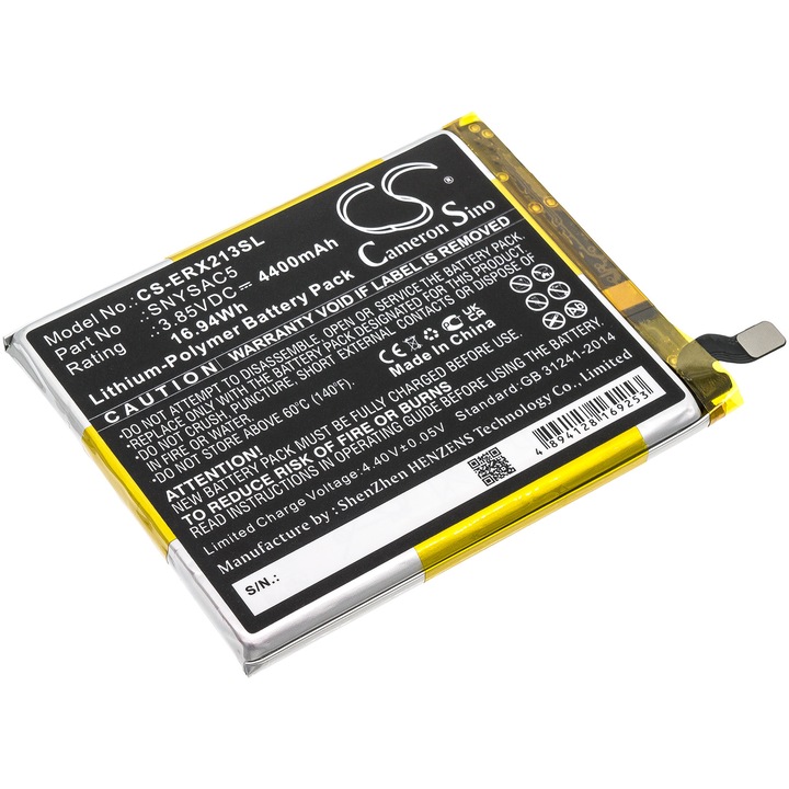 Baterie mobilă Cameron Sino CS-ERX213SL Li-Polymer 4400mAh, Negru, 74.30x60.00x5.36mm