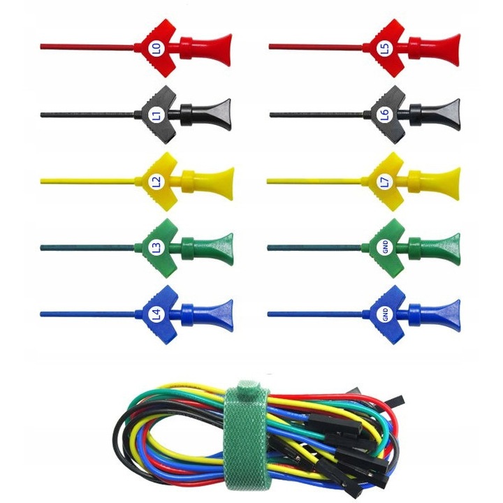 Cabluri Plastic Colorate Set cabluri de masurare pentru Arduino, 10 carlige colorate, 10 fire ...