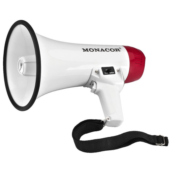 Monacor TM-10 hordozható megafon, 10W, fehér, 15.8x24.4cm
