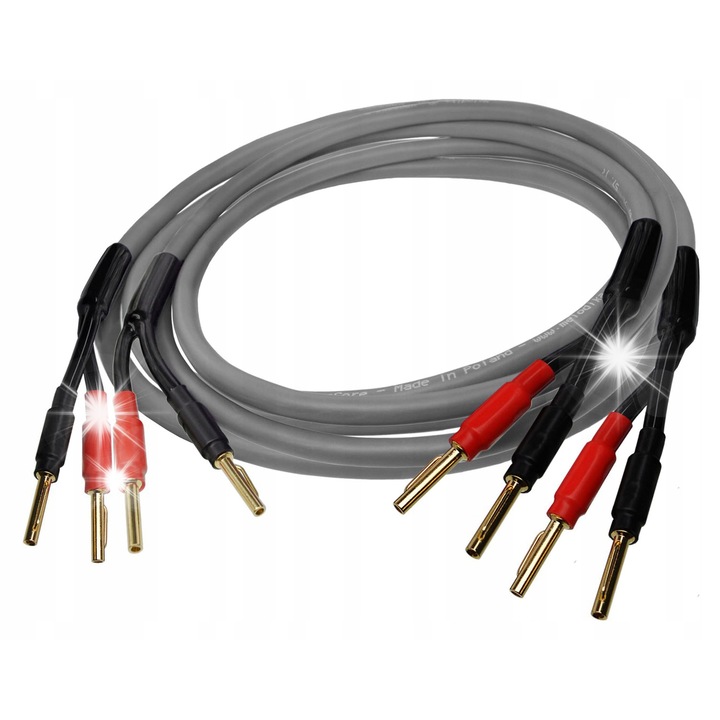 Set cabluri audio Melodika MDSC4060G, 2x4mm2, 6m, 2 bucati, gri