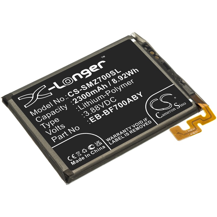 Cameron Sino mobil akkumulátor, Li-Polymer, 2300mAh, fekete, 63.55x45.80x4.65mm