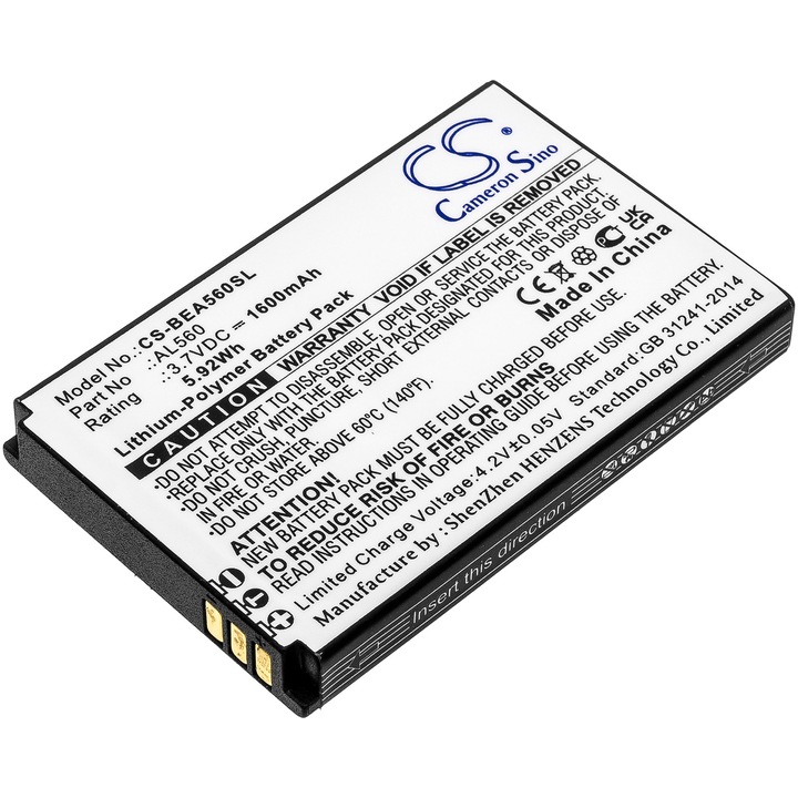 Cameron Sino Li-Polymer mobil akkumulátor 1600mAh, Fekete, 59.60x38.80x7.50mm