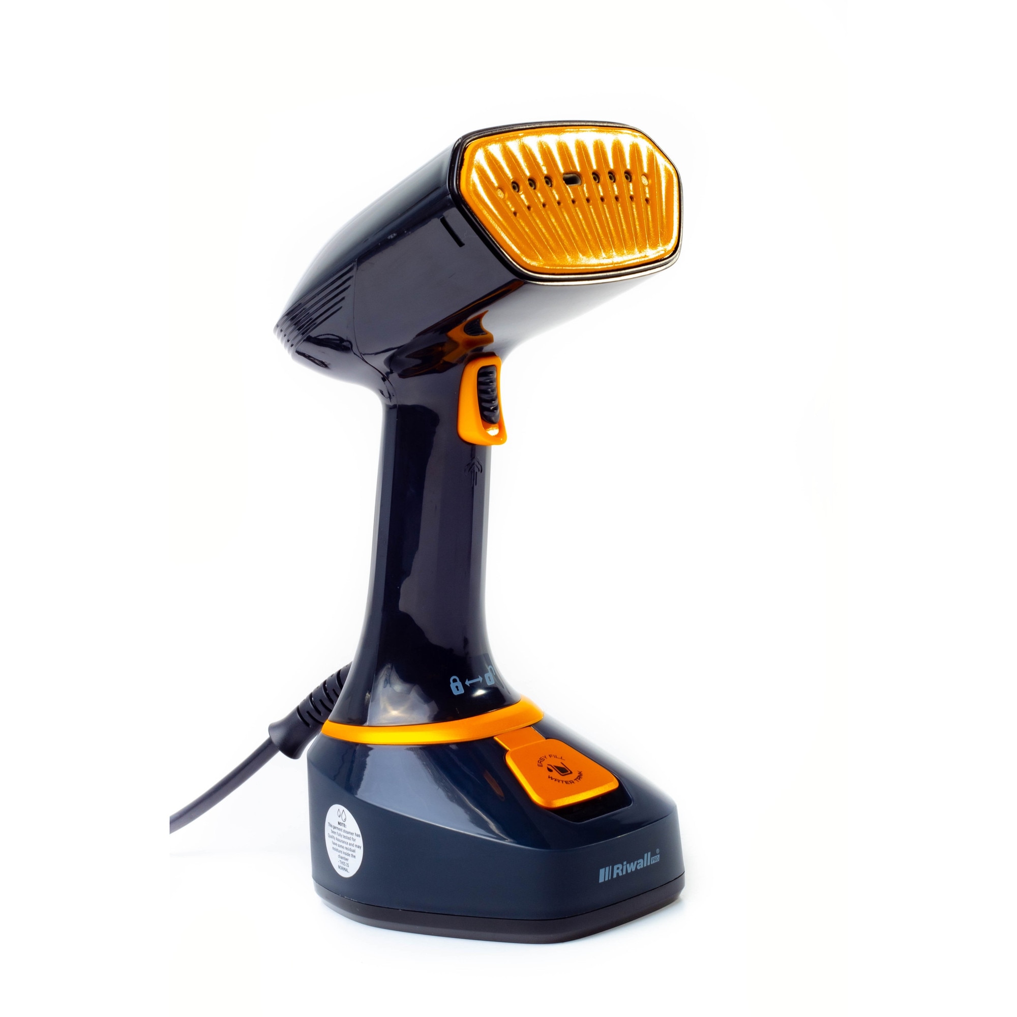 Parownica Riwall RX-01, 7 in 1, 1700W, abur continuu, rezervor 320ml, neagra cu portocaliu