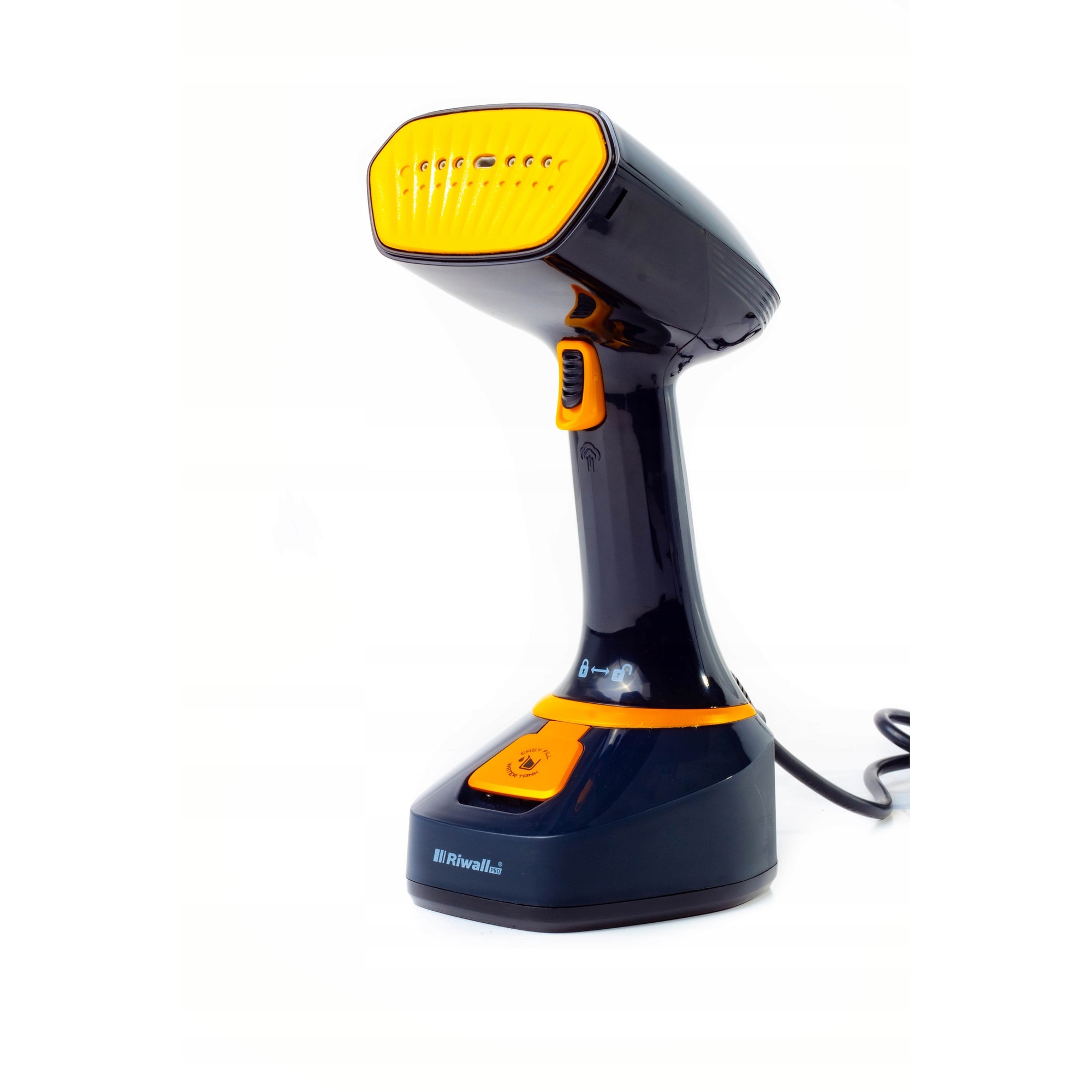 Parownica Riwall RX-01, 7 in 1, 1700W, abur continuu, rezervor 320ml, neagra cu portocaliu