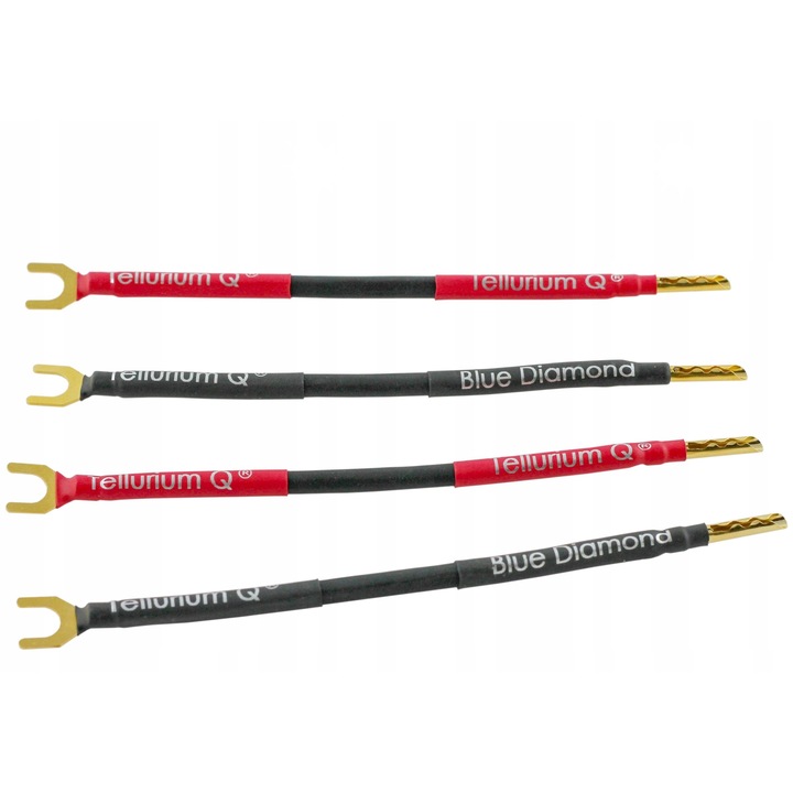 Conectori audio Tellurium Q Blue Diamond, 0.3m, set 4 bucati