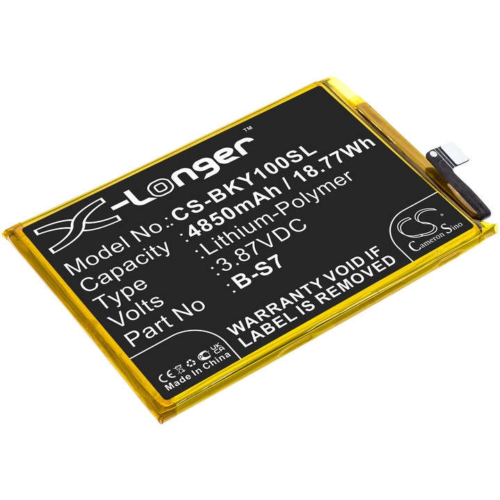 Cameron Sino CS-BKY100SL Li-Polymer mobil akkumulátor 4850mAh, Fekete, 96x64.8x4.4mm