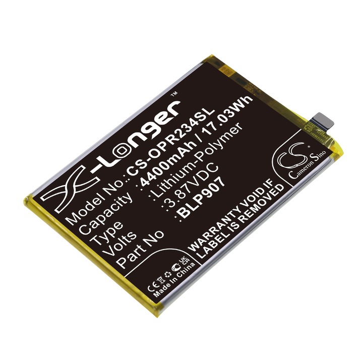 Cameron Sino CS-OPR234SL Li-Polymer mobil akkumulátor 4400mAh, Fekete, 89.85x62.50x4.60mm