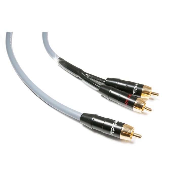 Cablu subwoofer Melodika MDSWY200G, 1x RCA - 2x RCA, 20m, gri