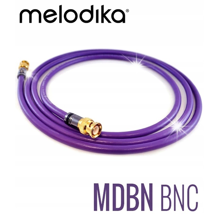 Кабел BNC - BNC Melodika, 1м, мед, 75 Ohm, устойчив на UV, вода, озон, лилав