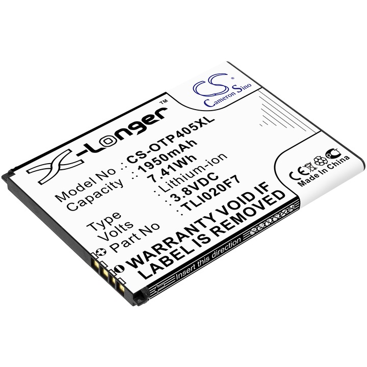 Cameron Sino CS-OTP405XL Li-ion mobil akkumulátor 1950mAh, Fekete, 70.76x51.22x4.45mm