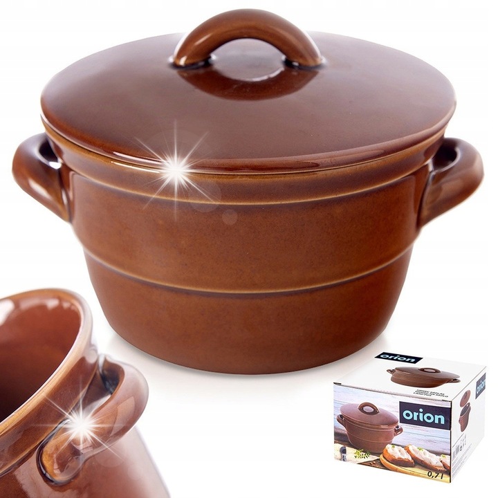 Vas ceramic pentru alimente Orion, 650 ml, 16,5x14cm, culoare maro