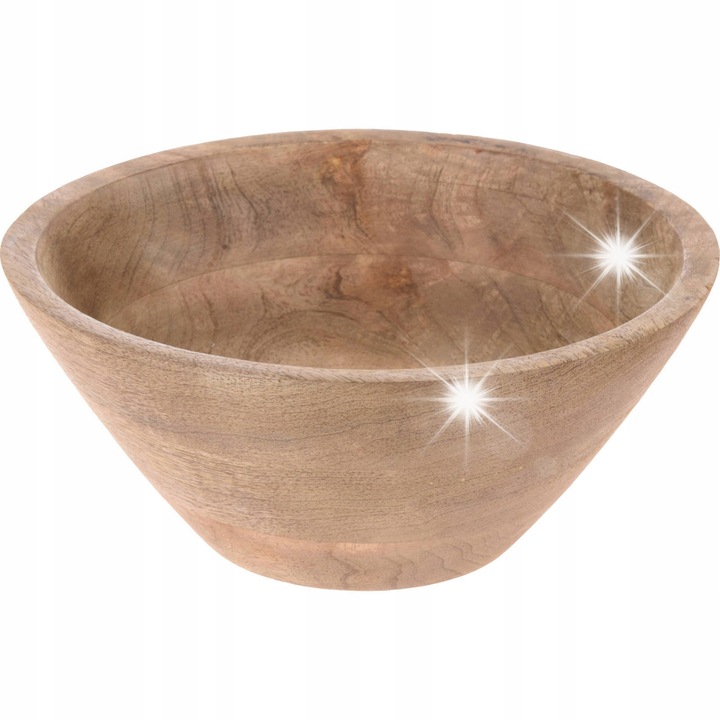 Bol din lemn pentru fructe, EH Excellent Houseware, 20x20x10cm, culoare maro, design modern