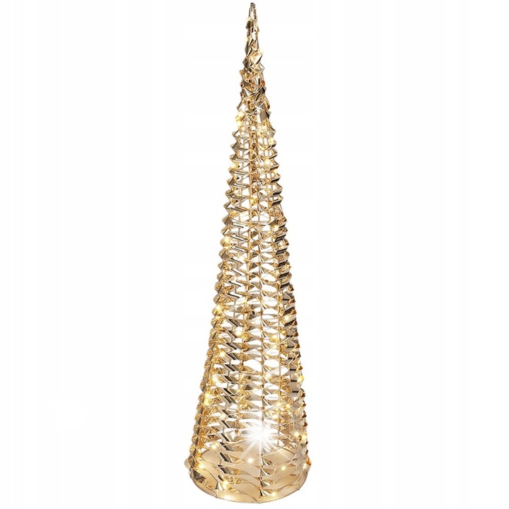 Figurina decorativa Craciun Koopman, brad auriu, 80 cm