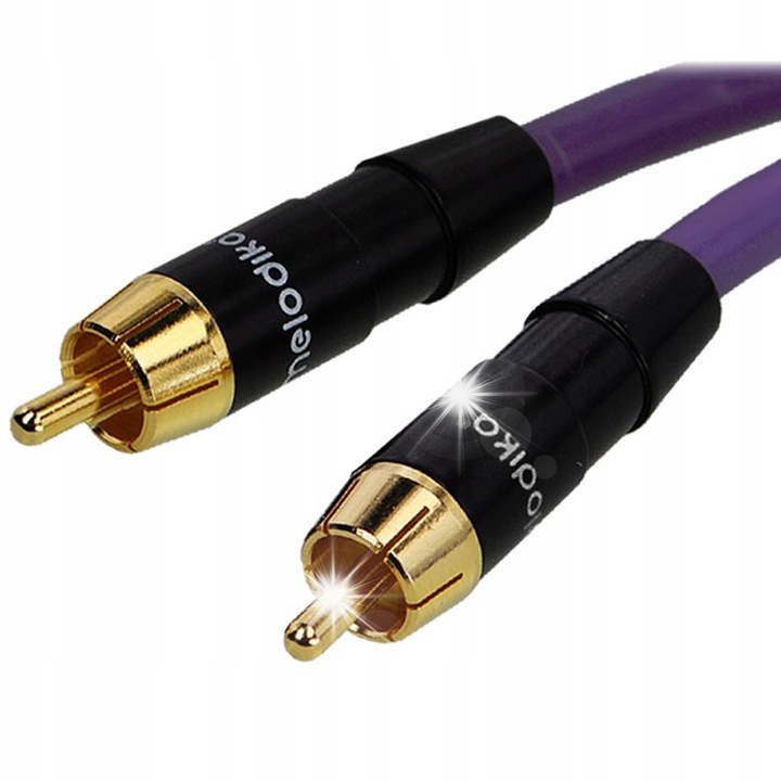 Аудио коаксиални кабели Melodika Purple Rain 1 RCA - 1 RCA, 7м, OFC медна сърцевина 99,99%, екранировка 92%
