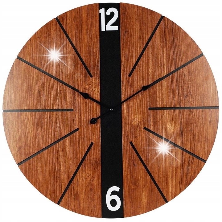 Ceas decorativ de perete Orion, 60x60cm, maro