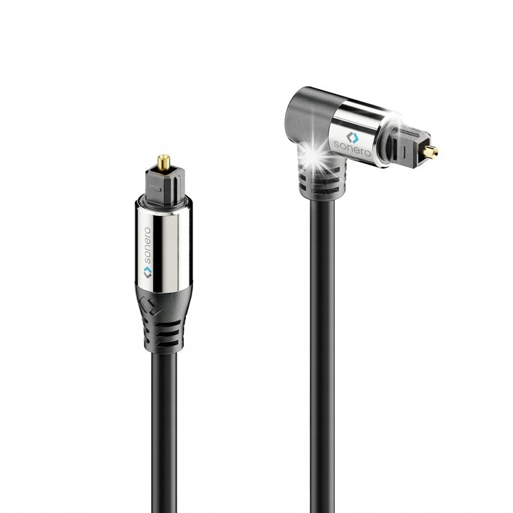 Cablu optic audio Toslink Sonero SOC110-200, 20m, negru, conectori placati cu aur