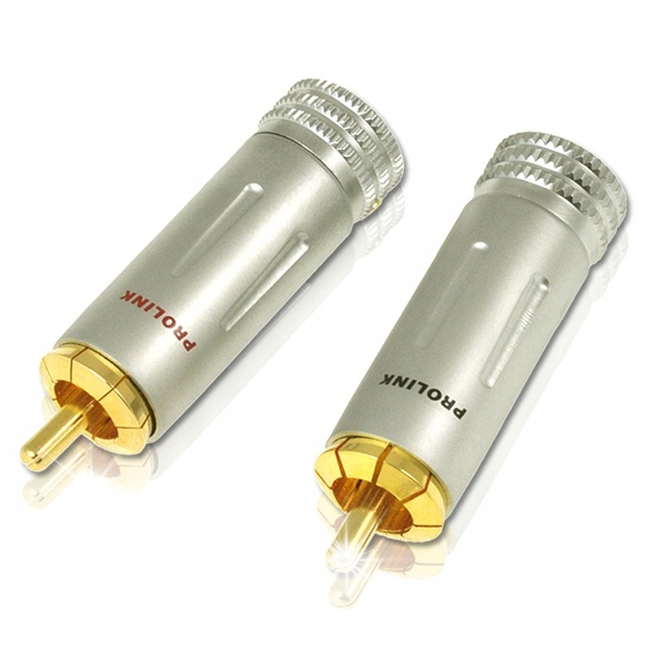 2 db Prolink Premium TRC 016 RCA csatlakozó készlet, 24 karátos arany, 14.5mm