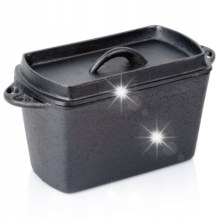 Чугунена тава за печене, 27x12x14,5см, вместимост 2л, Vilde, за хляб и сладкиши