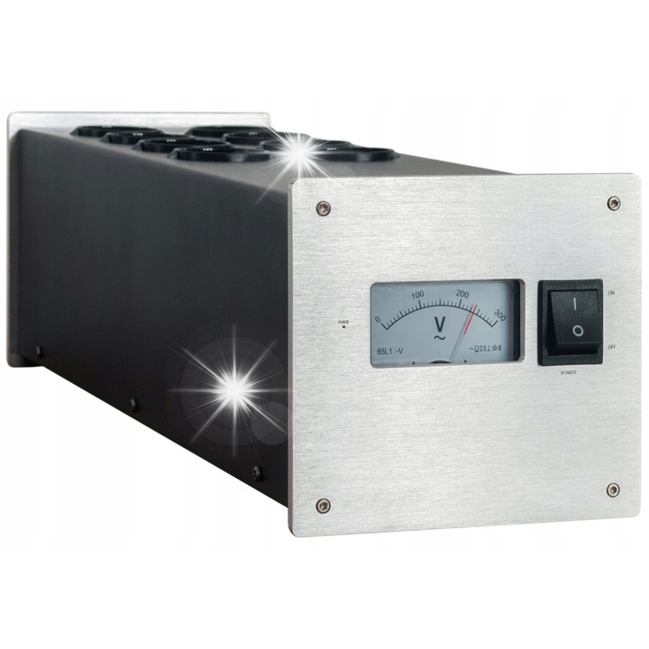 Taga Harmony PF-1000DC, захранваща станция с 8 контакта, филтриране на шума, DC блокиране, сребриста, 43x14x13cm