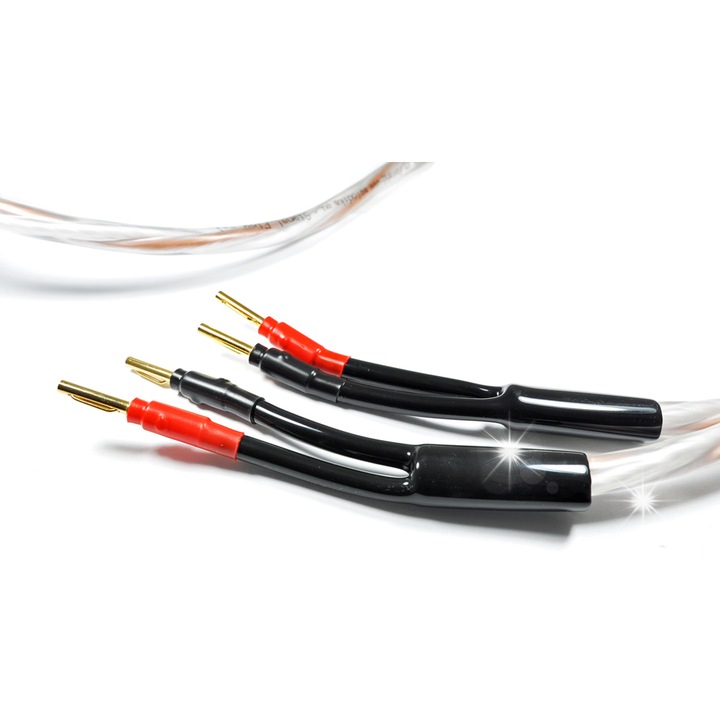 Cabluri audio Melodika BSSC3335, set 2x 3,5m, izolatie tripla, cupru OFC 99.9999%, culoare transparenta