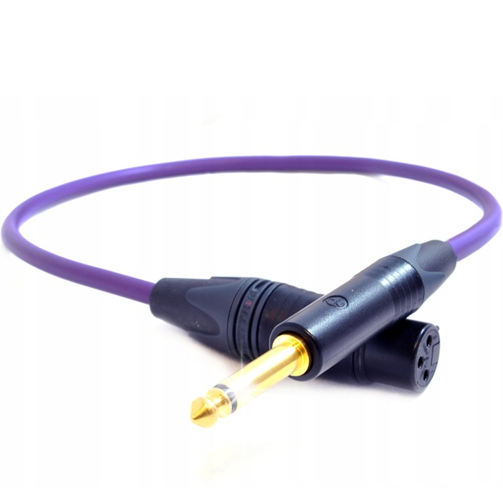 Аудио кабел Melodika MDJX Purple Rain, XLR 3pin - жак моно 6,3mm, 20м, 0,35mm2, метален
