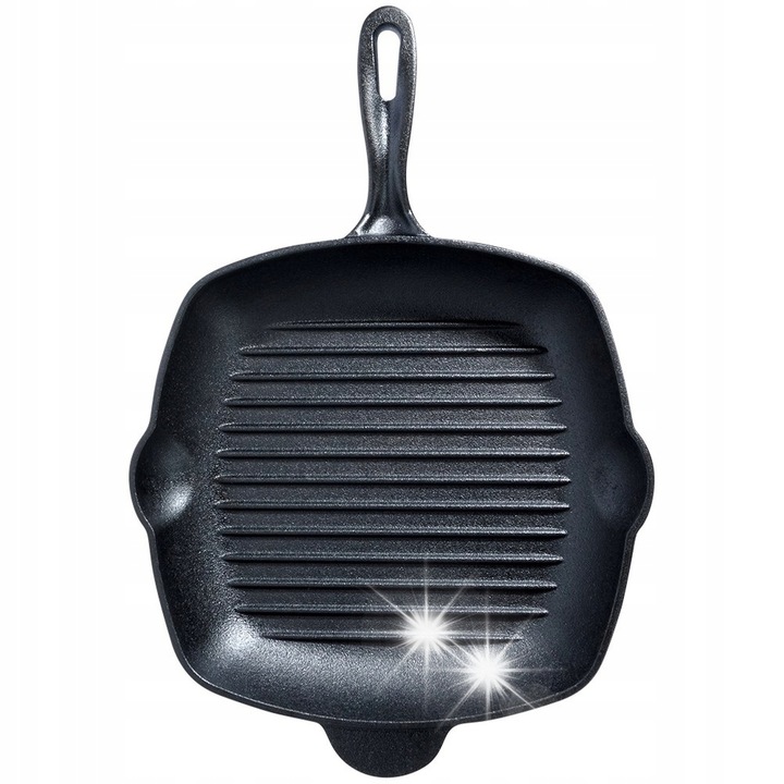 Тиган грил със силиконова дръжка, Vilde, 30x45см, черен, комплект с капак за дръжката