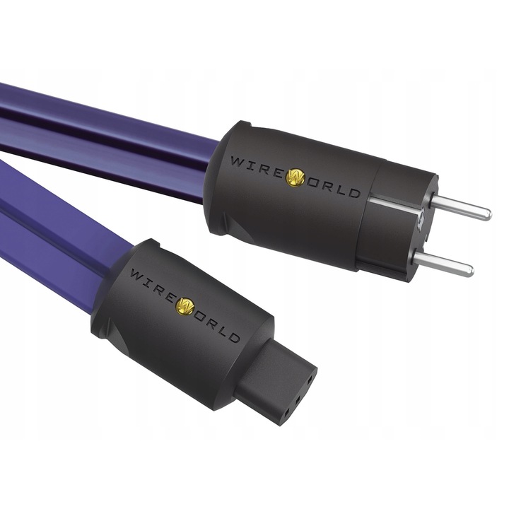 WireWorld Aurora 10 tápkábel, 1,5m, Schuko - IEC, Fluxfield technológia, ezüstözött réz, lila