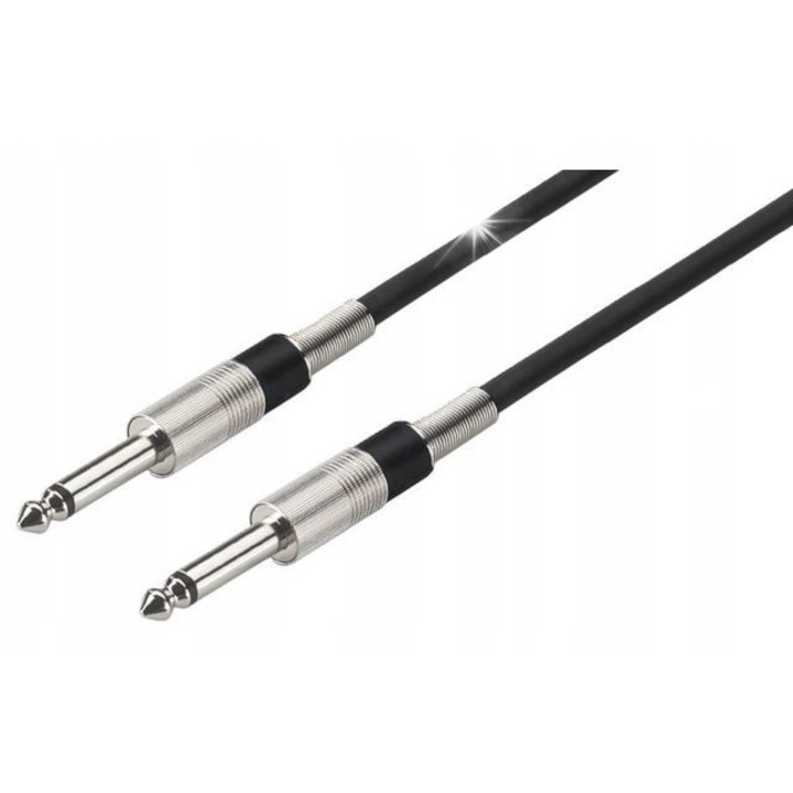 Аудио кабел Monacor MCC-600/SW, 6м, 2 x жак 6.3мм, черен