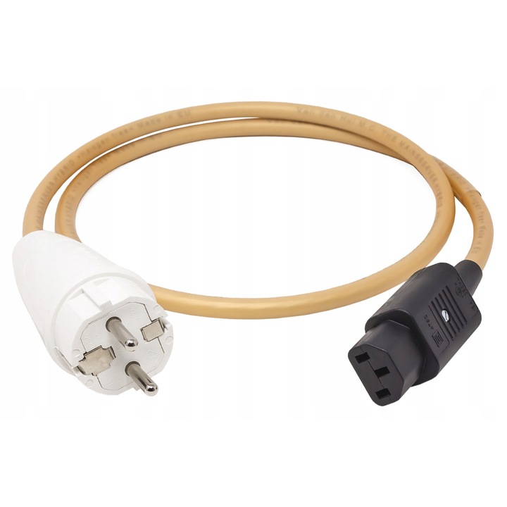 Захранващ кабел Schuko - IEC C13 Van den Hul M.C. The Mainsserver Hybrid, 2м, златен, с филтър за шум