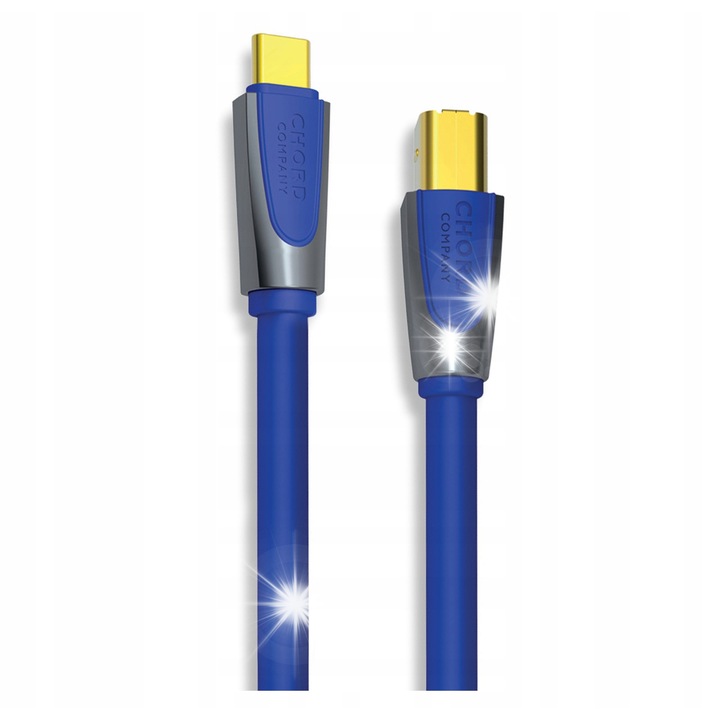 USB-C - USB-B кабел Chord, 1м, гранат, за аудио устройства