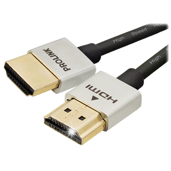 HDMI 2.0 Prolink Futura Slim FSL 280 кабел, 4K Ultra HD, 2.5м, със златни конектори