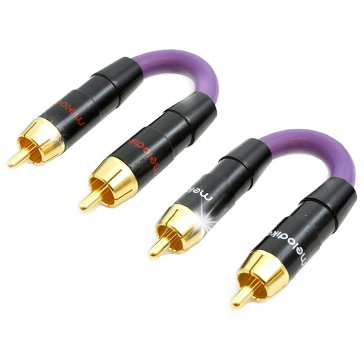 RCA кабели Melodika MD2R02, 16см, 2 броя, виолетови
