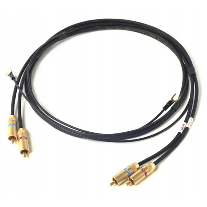 Gramofon összekötő kábel, Van den Hul D-502 Hybrid, 2 RCA - 2 RCA, 1,5m, fekete