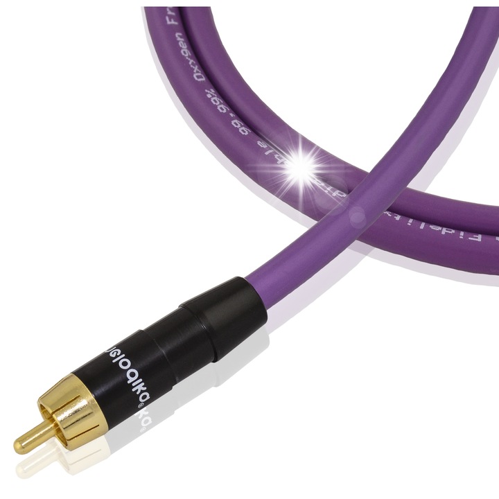 Кабели за субуфер Melodika MDSWY100 Purple Rain 1 RCA - 2 RCA, 10 м, виолетови, Екранирани