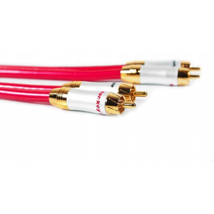 Интерконект кабели 2xRCA Monkey Concept Analogue MCTANA1, 1м, компактни, гъвкави