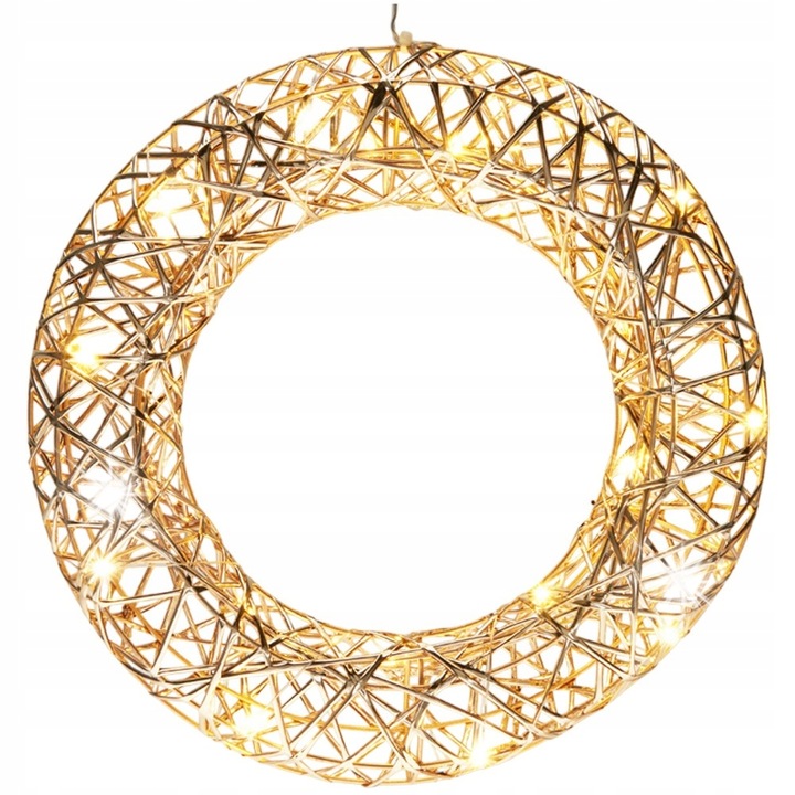 Coronita de Craciun Koopman decorativa, 30cm, iluminata