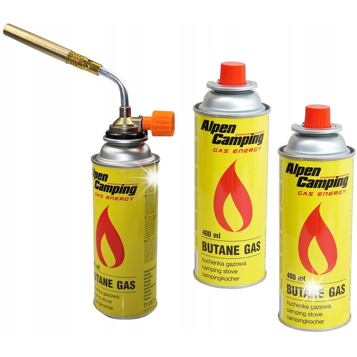 PRT gázégő, mosóégő, 2 gázpatron, 1300°C, mérete 10x4.5cm