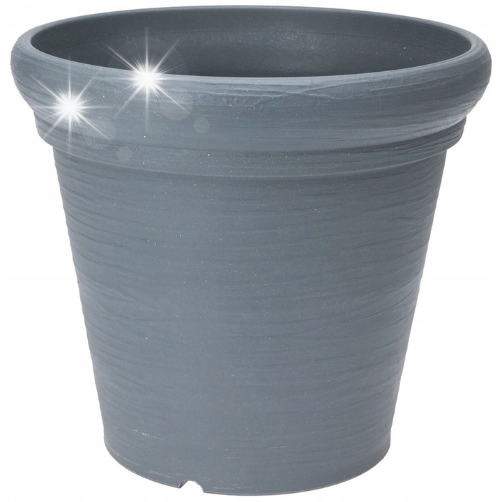 Ghiveci exterior Koopman, rotund, 38x34 cm, gri, din plastic