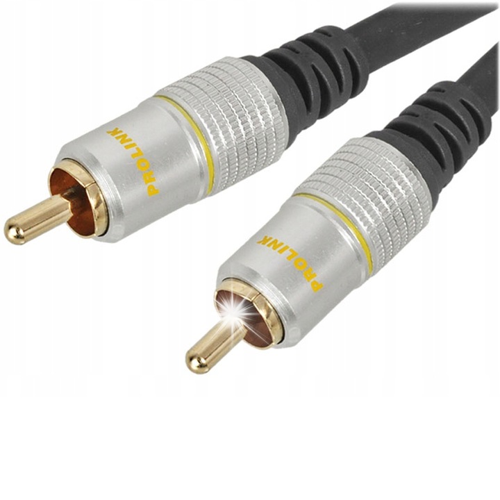 Аудио кабел Prolink Exclusive 1 RCA - 1 RCA, 7,5 м, с OFC меден проводник, PVC изолация, метални конектори