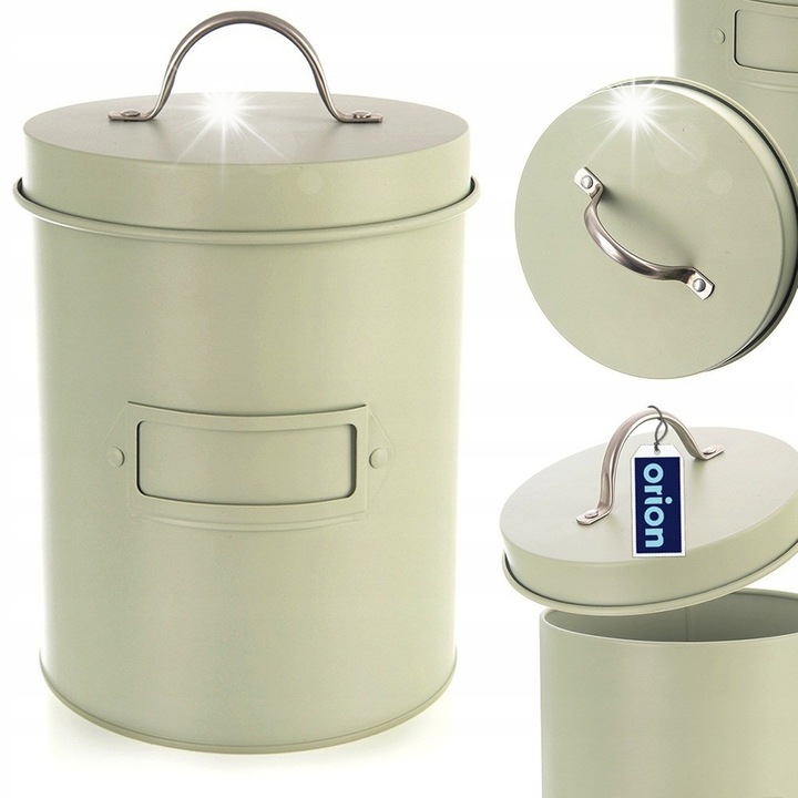 Orion ételtartó doboz, 2,2L, fém, zöld, 14x14x21cm