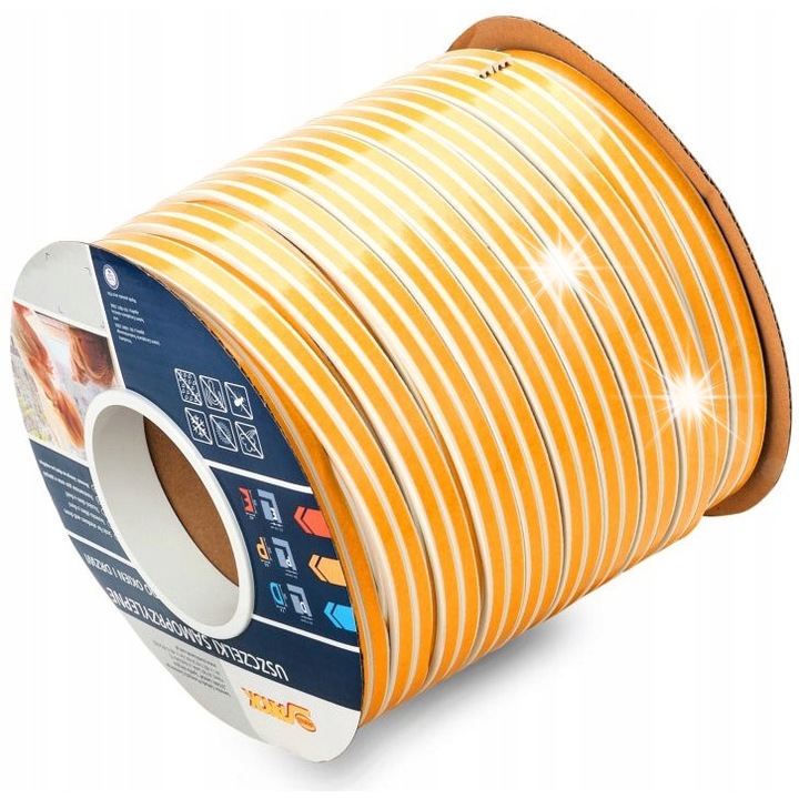 Garnitura de etansare autocolanta XL-Tools, tip E, 150m, culoare bruna, pentru feronerie usi si feronerie feronerie