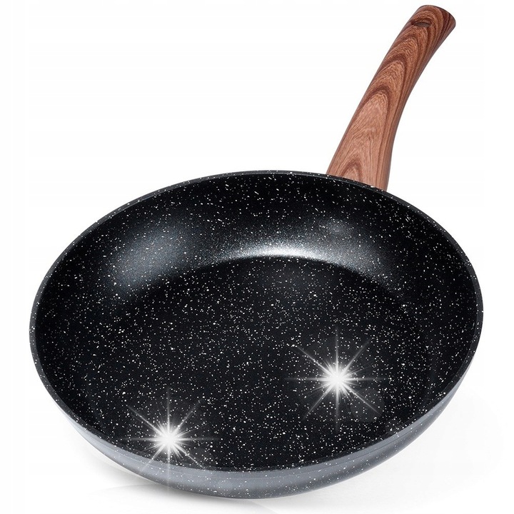 Gránit serpenyő 26 cm, Vilde, fekete, gáz- és indukciós főzőlaphoz