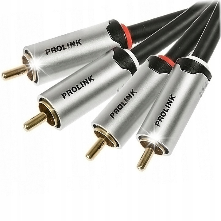 Аудио кабел 2RCA - 2RCA Prolink Futura, 20м, с OFC медна сърцевина, позлатени месингови конектори