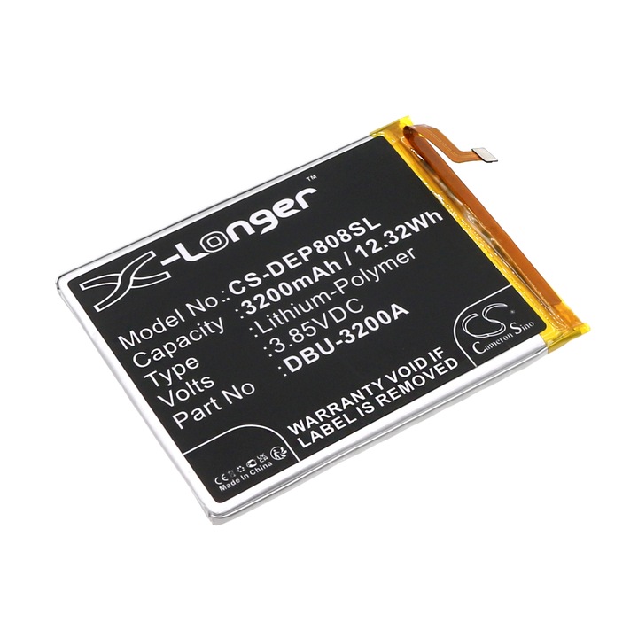 Mobiltelefon akkumulátor, Cameron Sino, CS-DEP808SL, 3200mAh, Fekete, 81x63.7x3.7mm