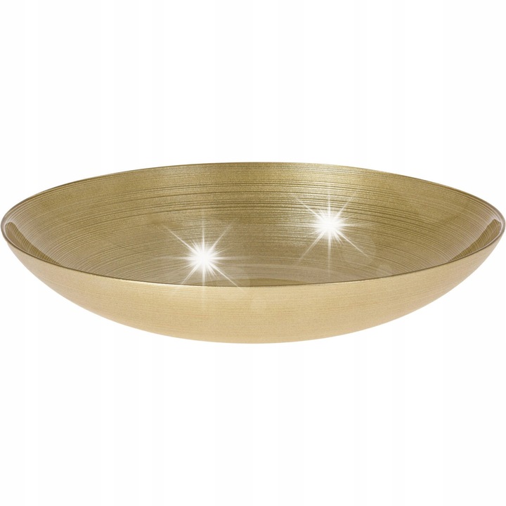 Misa decorativa din sticla aurie, Home Styling Collection, 30cm, 6cm inaltime, 2,2L