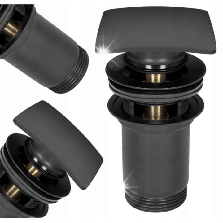 Dop automat pentru chiuveta, click-clack, negru, 41mm