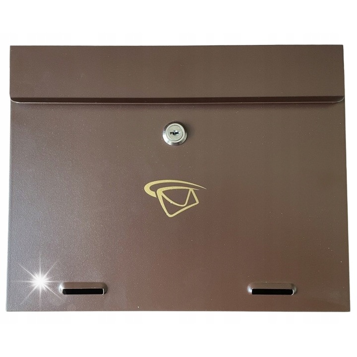 Cutie postala HuW, brown, 245x310x60mm, cu incuietoare Yale, pentru corespondenta A4